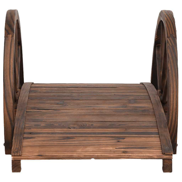 Gartenbrücke Holz mit Rad-Design