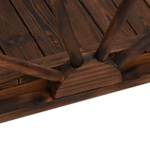 Gartenbrücke Holz mit Rad-Design