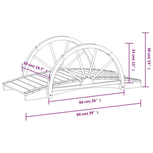 Gartenbrücke Holz mit Rad-Design