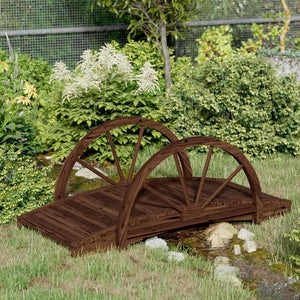 Gartenbrücke Holz mit Rad-Design