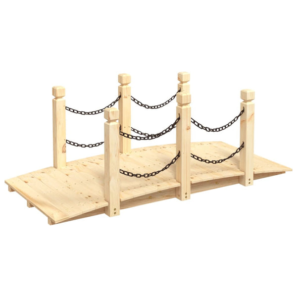 Gartenbrücke aus Fichtenholz mit Geländer