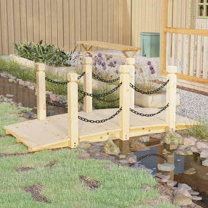 Gartenbrücke aus Fichtenholz mit Geländer