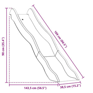 Blaue Kinderrutsche 174 cm