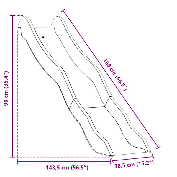 Blaue Kinderrutsche 174 cm