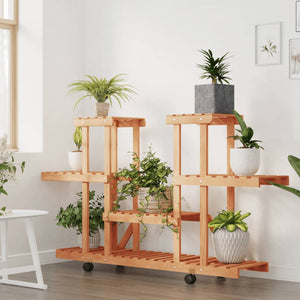 Blumenständer mit Rollen, Massivholz