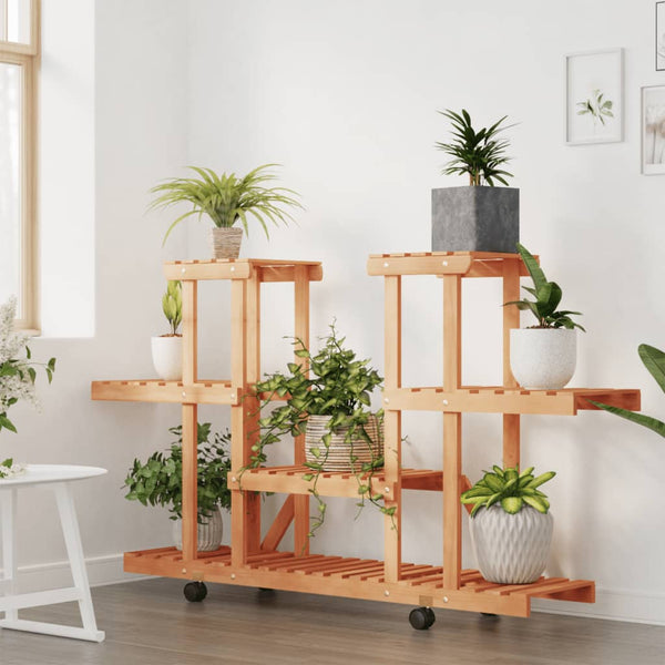 Blumenständer mit Rollen, Massivholz