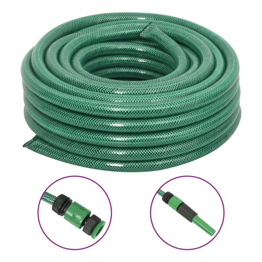Gartenschlauch mit Kupplung-Set Grün 0,75" 100 m PVC