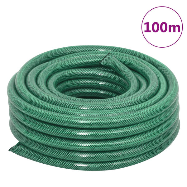 Gartenschlauch mit Kupplung-Set Grün 0,75" 100 m PVC