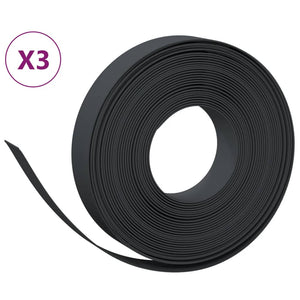 Rasenkanten 3 Stk. Schwarz 10 m 10 cm Polyethylen