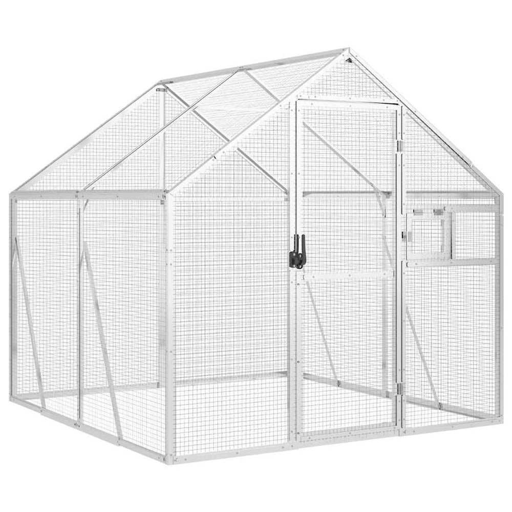 Voliere Silbern 1,79x2x1,85 m Aluminium