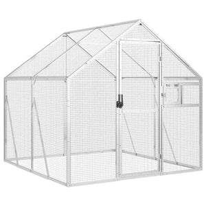 Voliere Silbern 1,79x2x1,85 m Aluminium