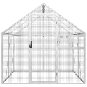 Voliere Silbern 1,79x2x1,85 m Aluminium