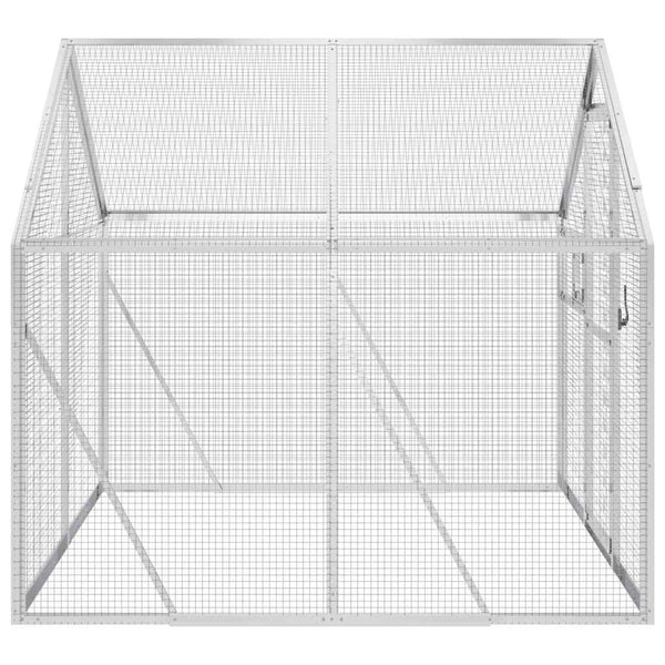 Voliere Silbern 1,79x2x1,85 m Aluminium