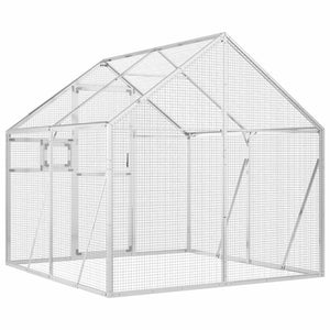 Voliere Silbern 1,79x2x1,85 m Aluminium