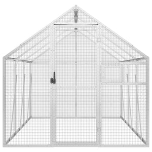 Voliere Silbern 1,79x3x1,85 m Aluminium