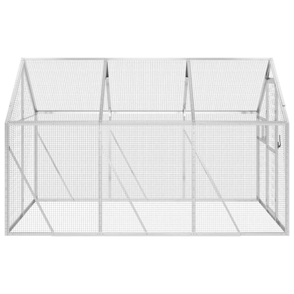 Voliere Silbern 1,79x3x1,85 m Aluminium