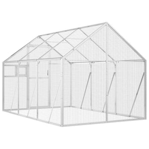 Voliere Silbern 1,79x3x1,85 m Aluminium