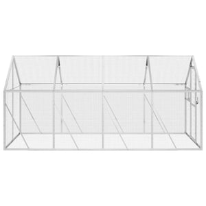Voliere Silbern 1,79x4x1,85 m Aluminium