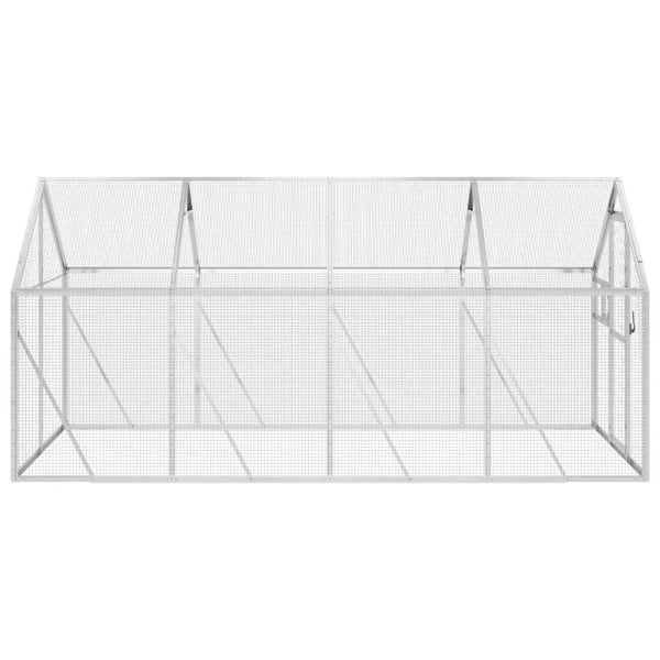 Voliere Silbern 1,79x4x1,85 m Aluminium