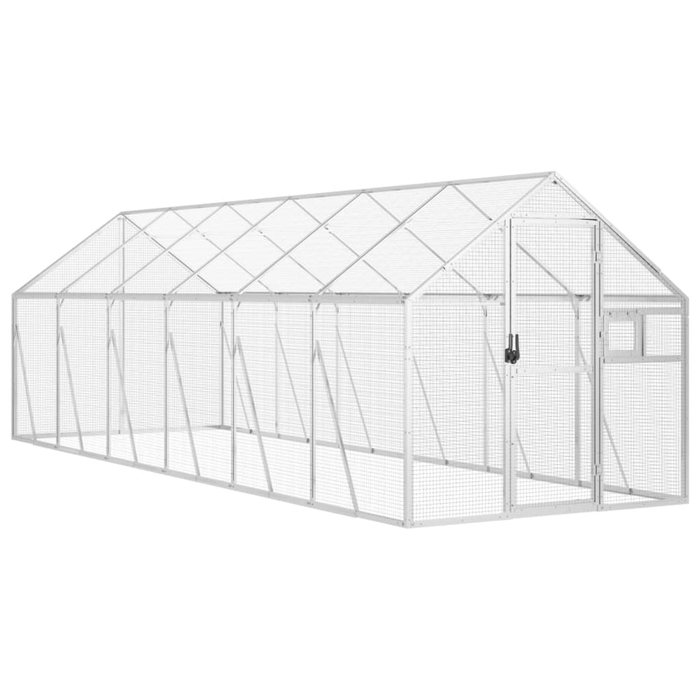 Voliere Silbern 1,79x6x1,85 m Aluminium