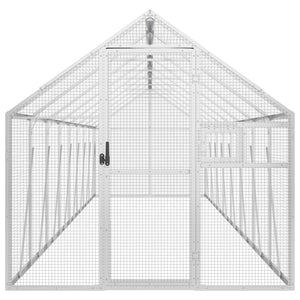 Voliere Silbern 1,79x8x1,85 m Aluminium