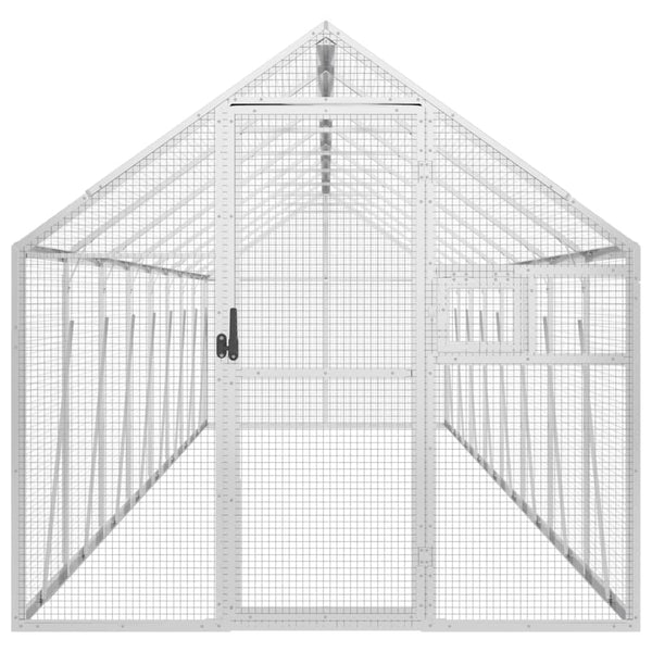 Voliere Silbern 1,79x8x1,85 m Aluminium