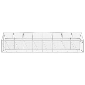 Voliere Silbern 1,79x8x1,85 m Aluminium
