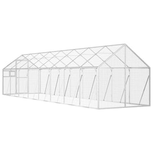 Voliere Silbern 1,79x8x1,85 m Aluminium