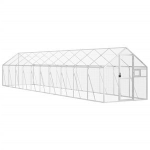 Voliere Silbern 1,79x10x1,85 m Aluminium