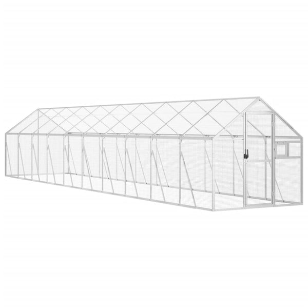 Voliere Silbern 1,79x10x1,85 m Aluminium
