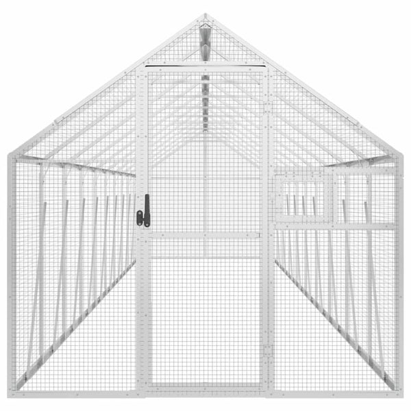 Voliere Silbern 1,79x10x1,85 m Aluminium