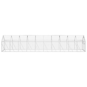 Voliere Silbern 1,79x10x1,85 m Aluminium