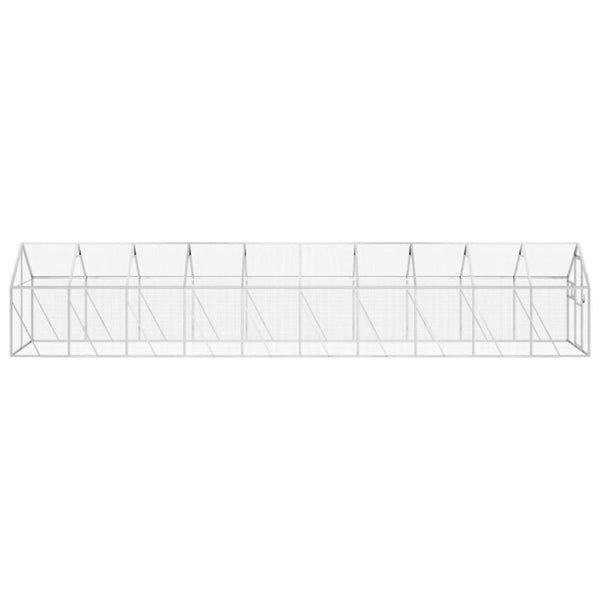 Voliere Silbern 1,79x10x1,85 m Aluminium