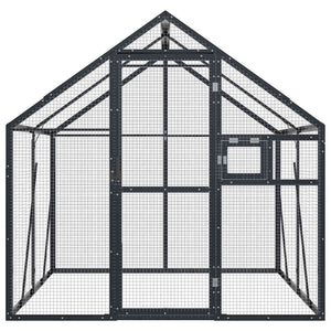 Voliere Anthrazit 1,79x2x1,85 m Aluminium