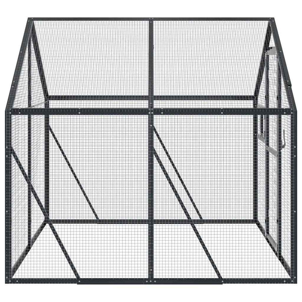 Voliere Anthrazit 1,79x2x1,85 m Aluminium