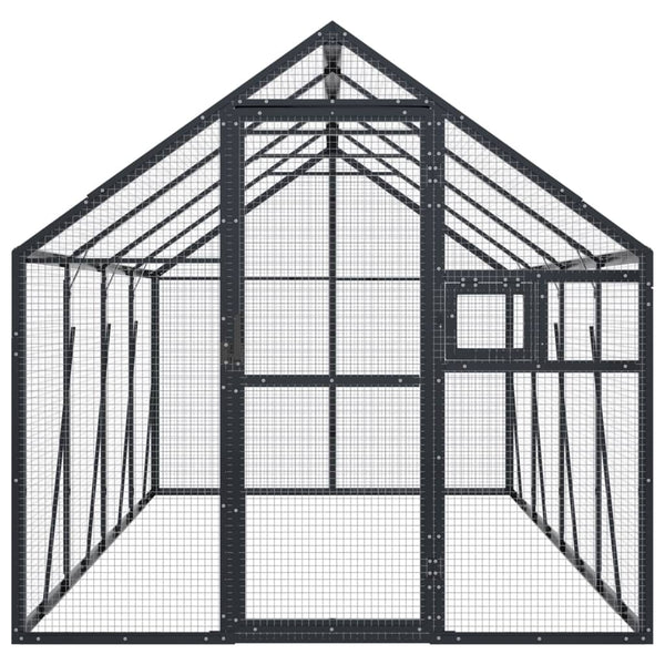 Voliere Anthrazit 1,79x4x1,85 m Aluminium