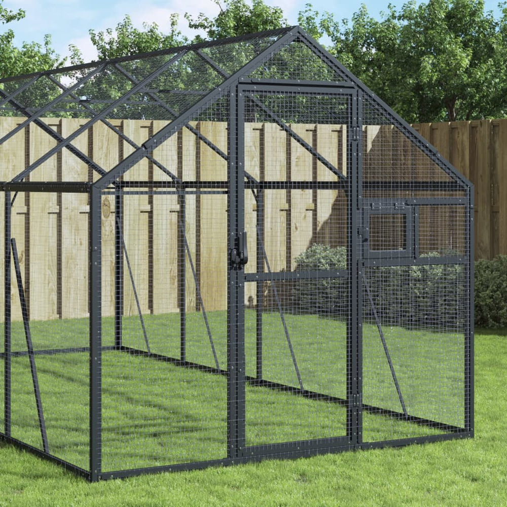 Voliere Anthrazit 1,79x4x1,85 m Aluminium