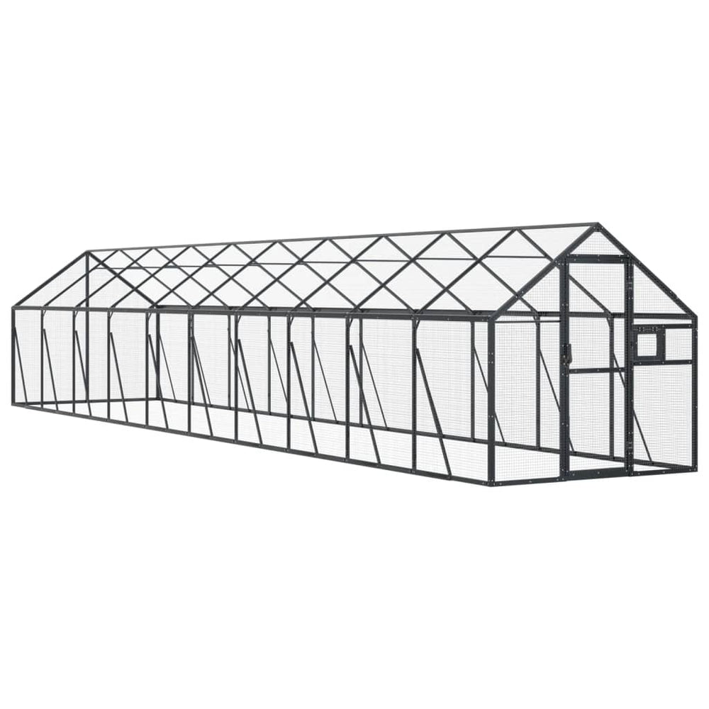 Voliere Anthrazit 1,79x10x1,85 m Aluminium