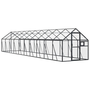 Voliere Anthrazit 1,79x10x1,85 m Aluminium