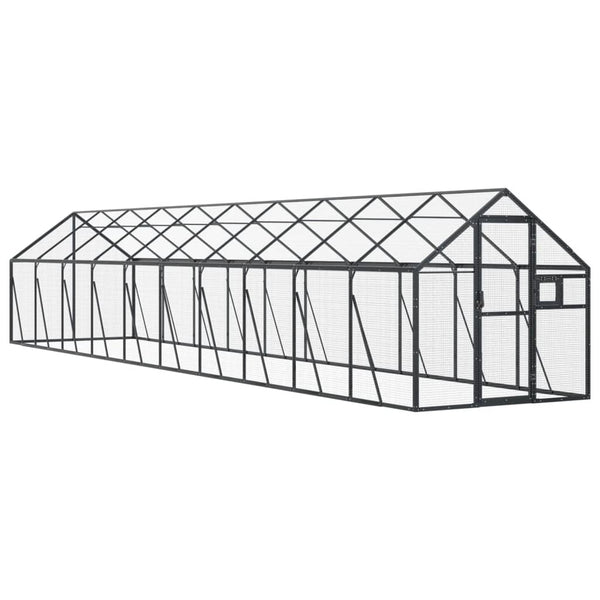 Voliere Anthrazit 1,79x10x1,85 m Aluminium
