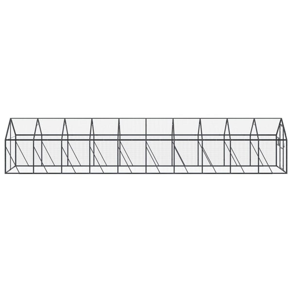 Voliere Anthrazit 1,79x10x1,85 m Aluminium