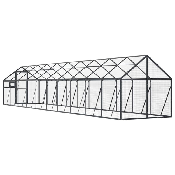 Voliere Anthrazit 1,79x10x1,85 m Aluminium