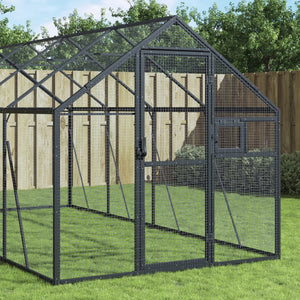 Voliere Anthrazit 1,79x10x1,85 m Aluminium