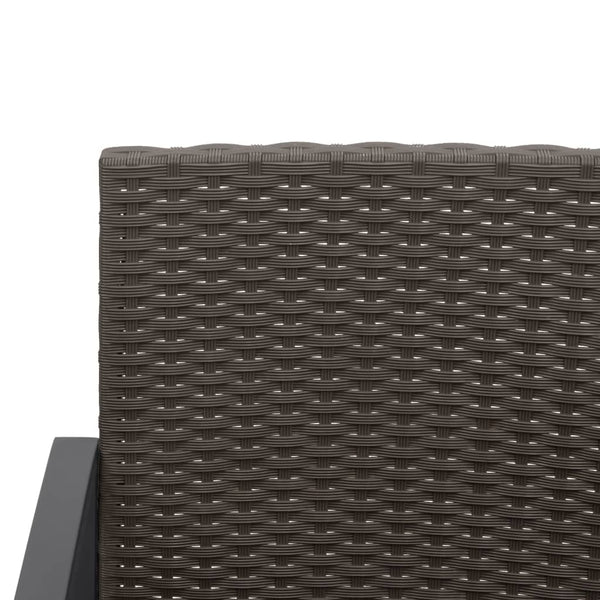 vidaXL Salon de jardin 3 pcs avec coussins, résine tressée marron