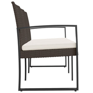 vidaXL Banc de jardin 3 places avec coussins résine tressée marron