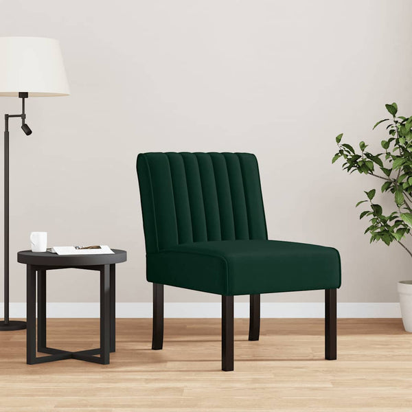 vidaXL Upholstered Chair Dark Green Velvet