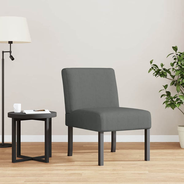 vidaXL Chaise rembourrée tissu gris foncé