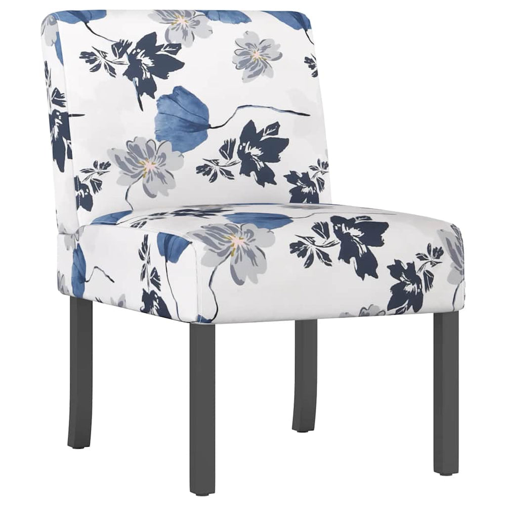 Blauer Polsterstuhl mit Blumenmuster