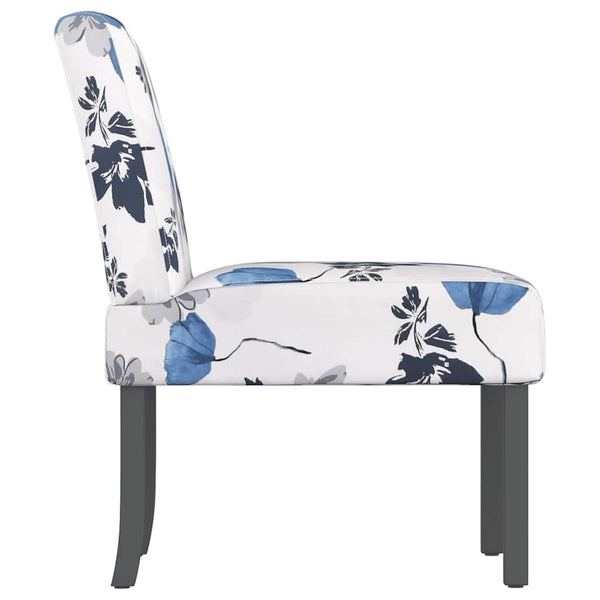 Blauer Polsterstuhl mit Blumenmuster