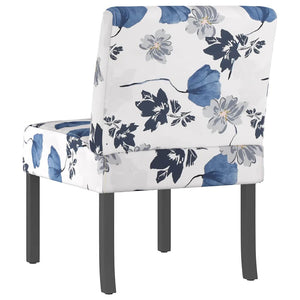 Blauer Polsterstuhl mit Blumenmuster